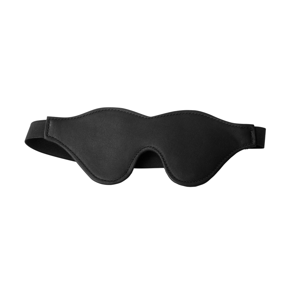 Black Fleece Lined Blindfold – hood and blindfold, Leather (view 3)