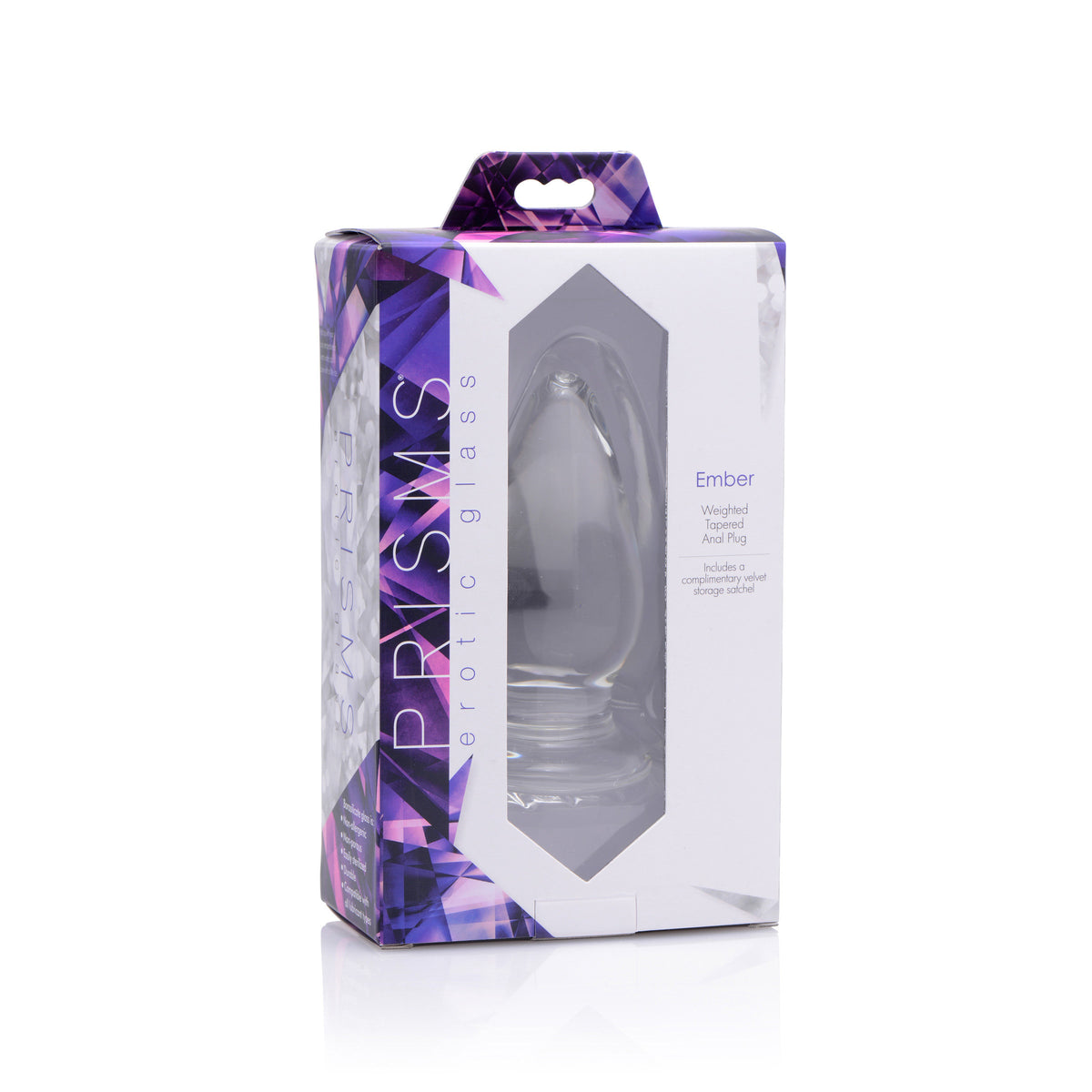 Ember Weighted Tapered Anal Plug – butt plug, Glass (view 4)
