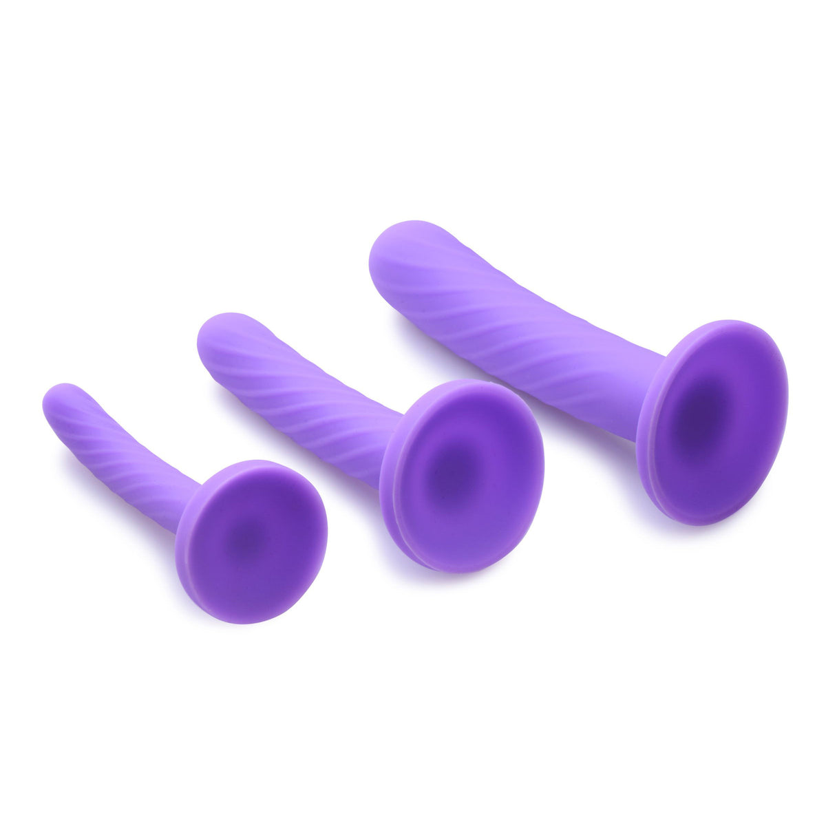 Tri-Play 3 Piece Silicone Dildo Set, Silicone (view 2)
