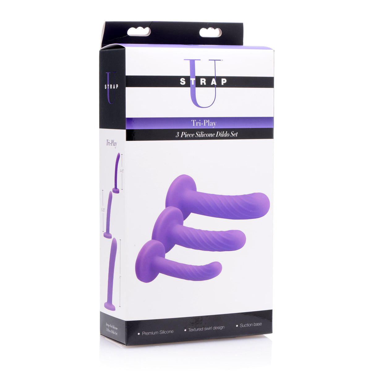 Tri-Play 3 Piece Silicone Dildo Set, Silicone (view 4)