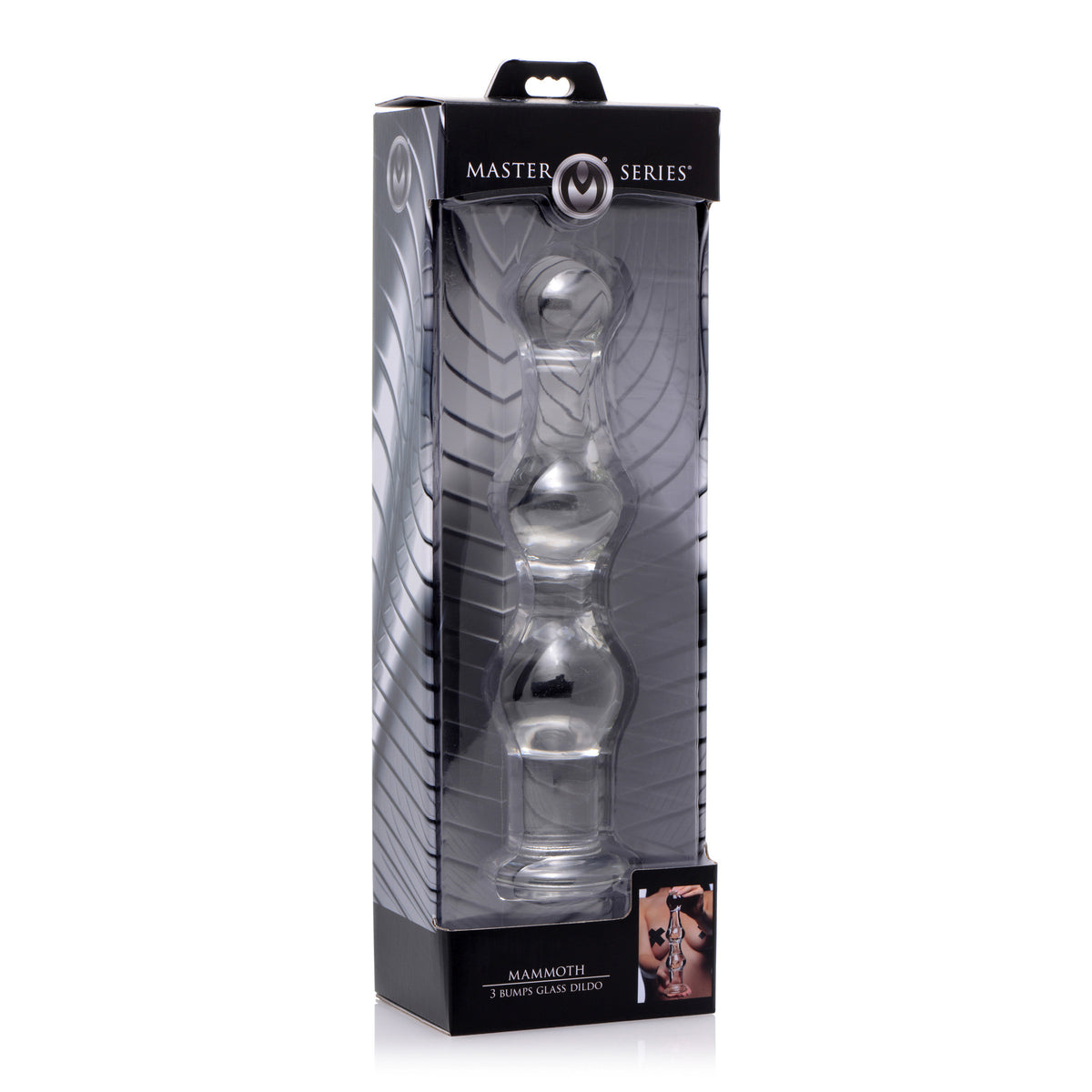 Mammoth 3 Bumps Glass Dildo, Glass (view 3)