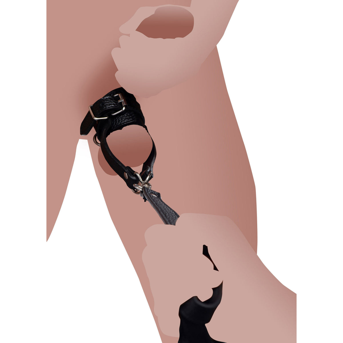 Ball Stretcher With Leash – cock ring, Metal (view 3)