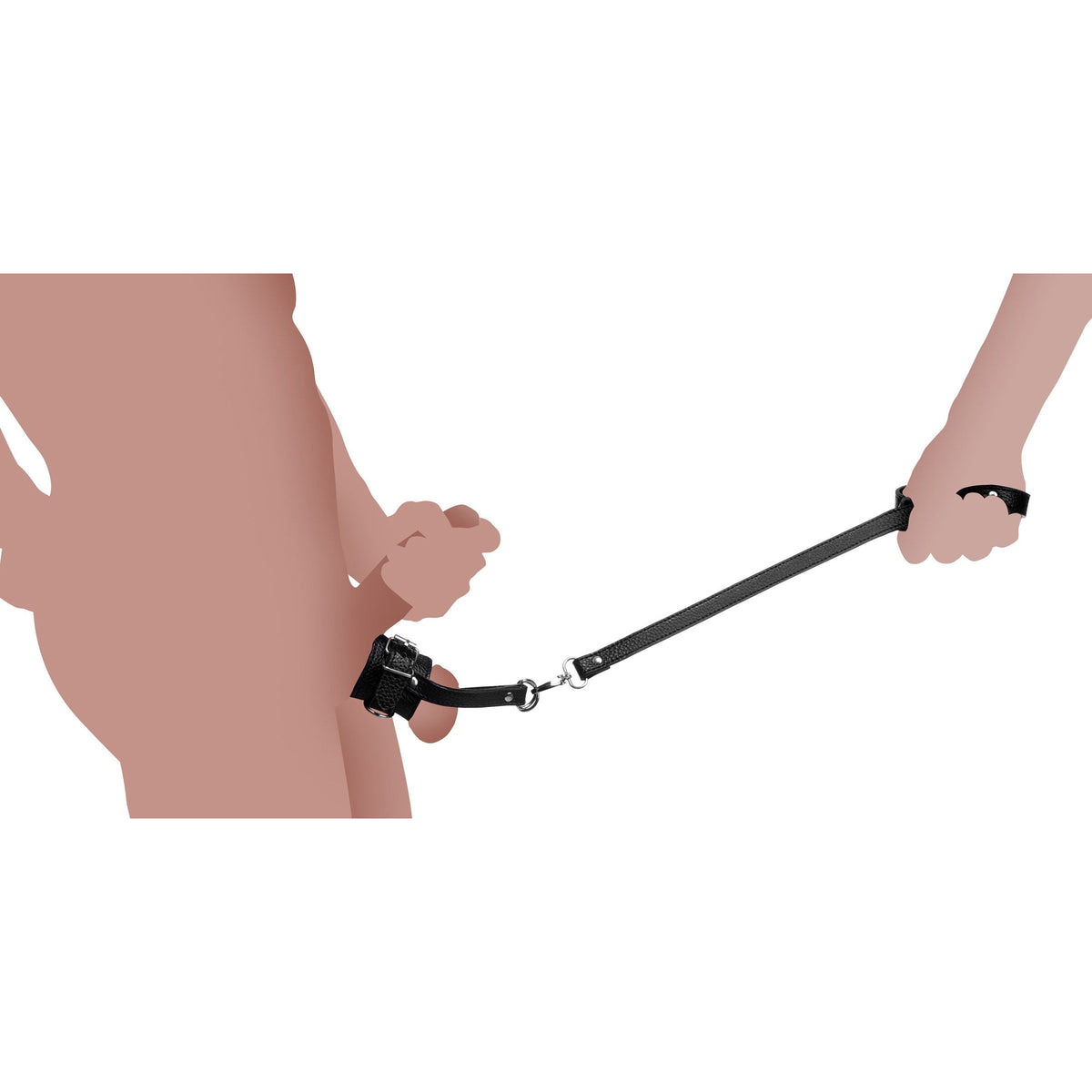 Ball Stretcher With Leash – cock ring, Metal (view 2)