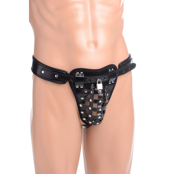 Netted Male Chastity Jock – chastity device, Metal