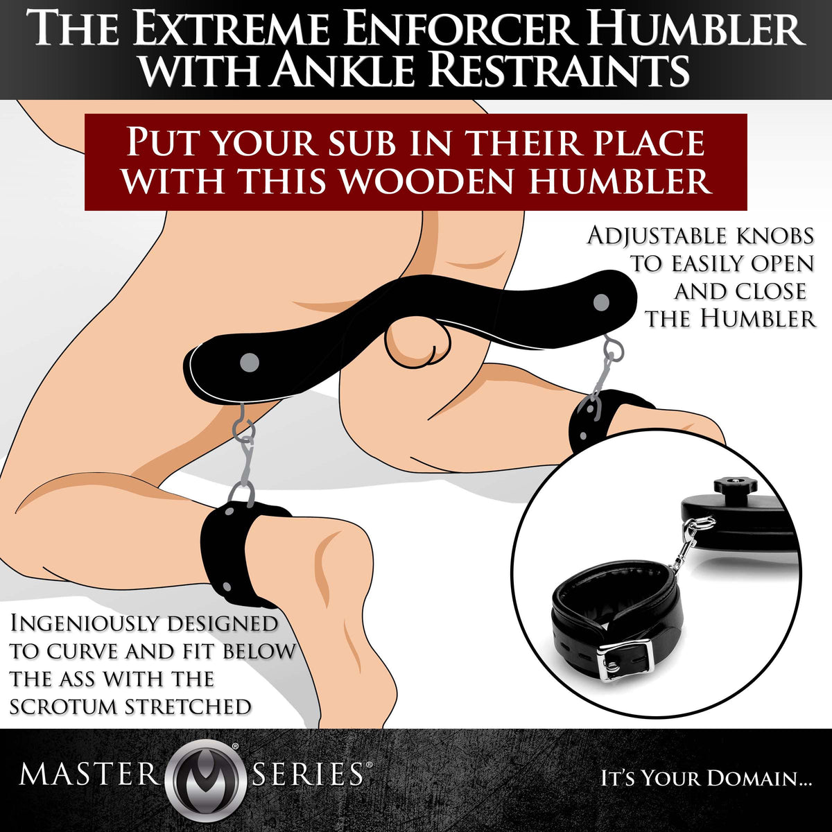 The Extreme Enforcer Humbler with Ankle Restraints – restraints and cuffs, Metal (view 3)