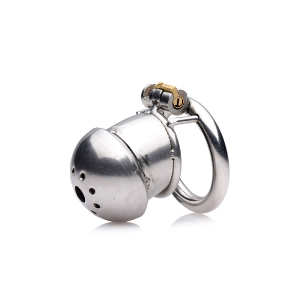 Exile Deluxe Locking Stainless Steel Confinement Cage – chastity device, Metal