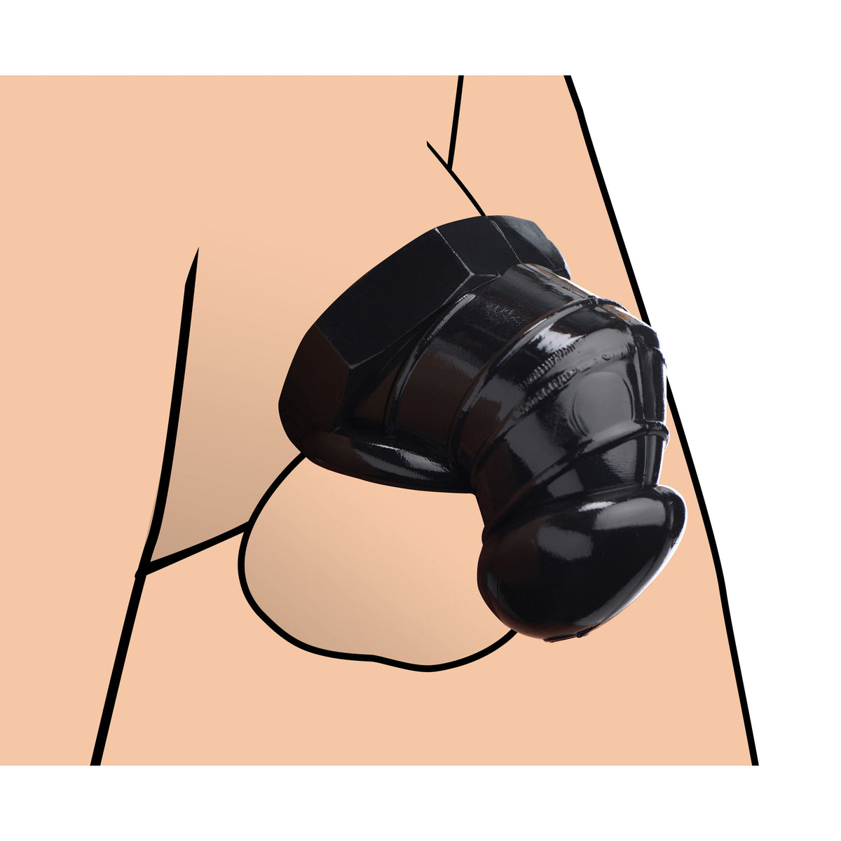 Detained - Black Restrictive Chastity Cage – chastity device, TPE