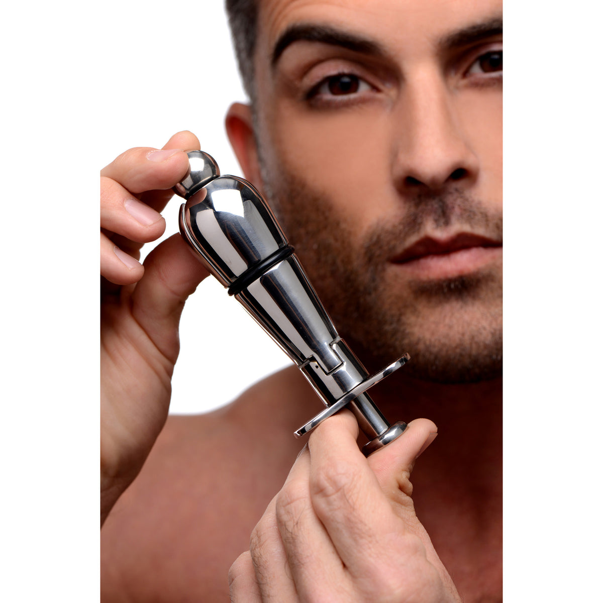 Stainless Steel Locking Anal Plug – butt plug, Metal (view 4)