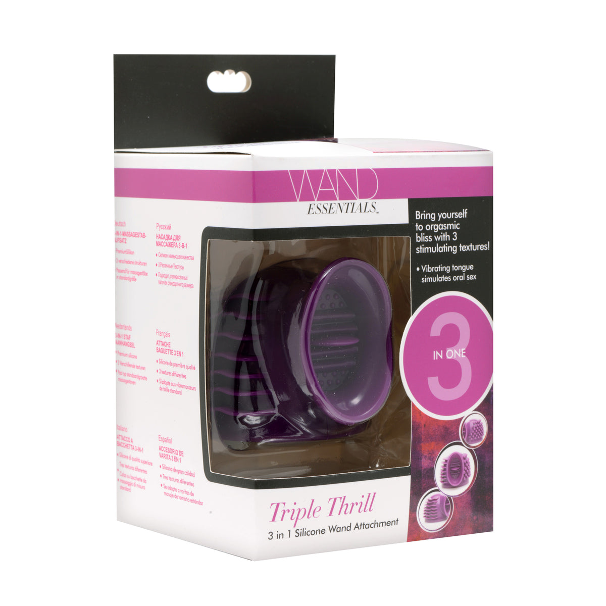 Triple Thrill 3 in 1 Silicone Wand Attachment – wand massager, Silicone (view 6)