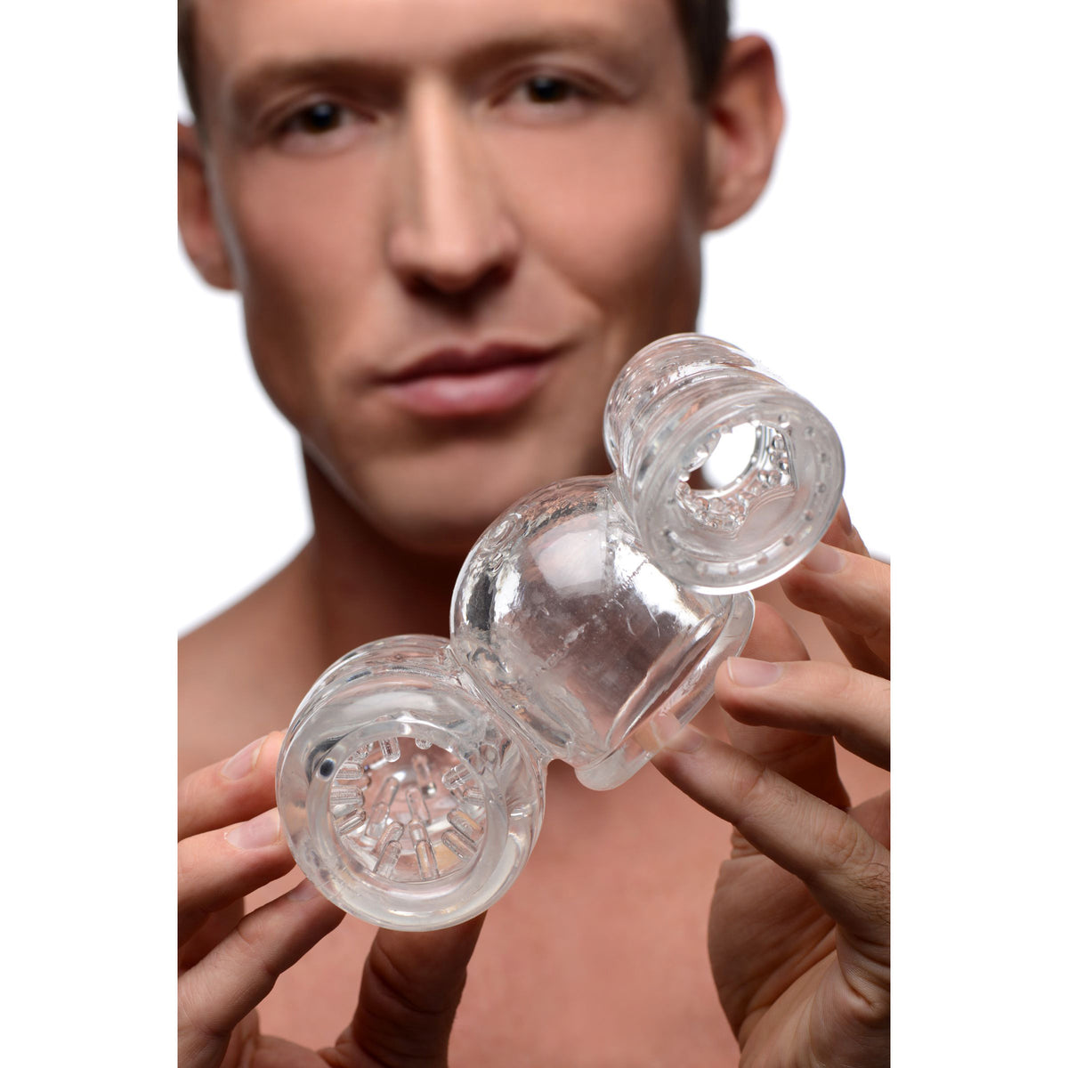 Twin Turbo Strokers 2 in 1 Wand Attachment for Men – masturbator, TPE (view 5)