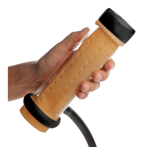 Milker Cylinder with Textured Sleeve – masturbator, Silicone