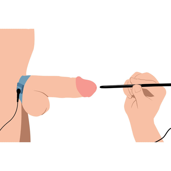 Amplifier Cock and Ball Strap with Penis eStim – cock ring, Silicone