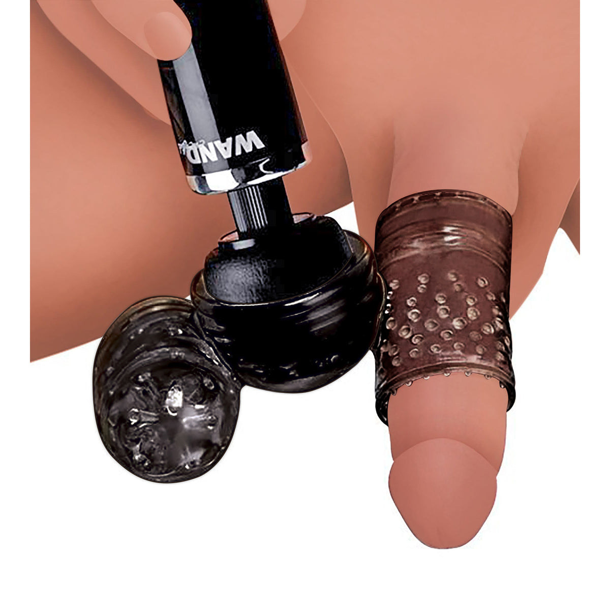 Thunder Stroke 2 in 1 Wand Masturbation Attachment – masturbator, TPE (view 2)