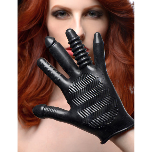 Pleasure Poker Textured Glove – masturbator, TPE