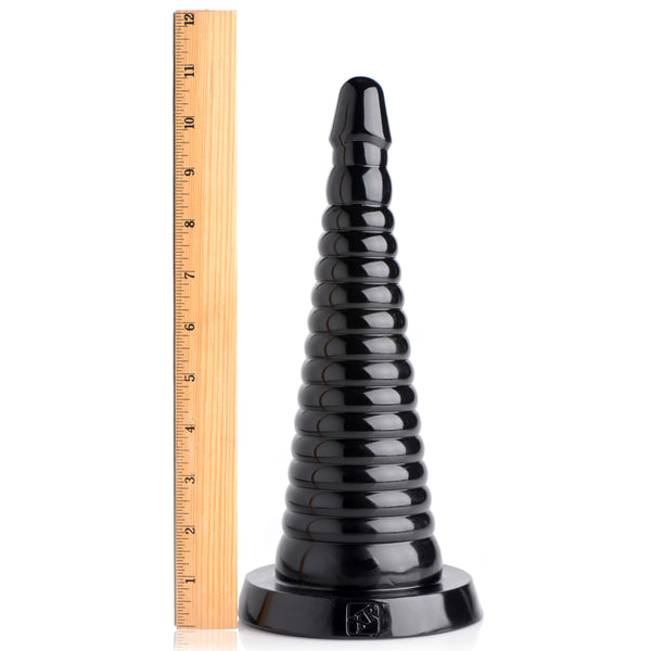 Giant Ribbed Anal Cone – anal toy, PVC