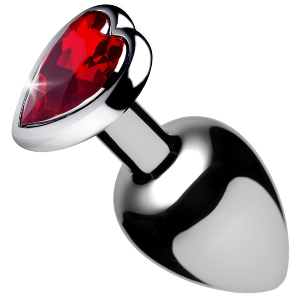 Red Heart Gem Anal Plug- Large – butt plug, Metal