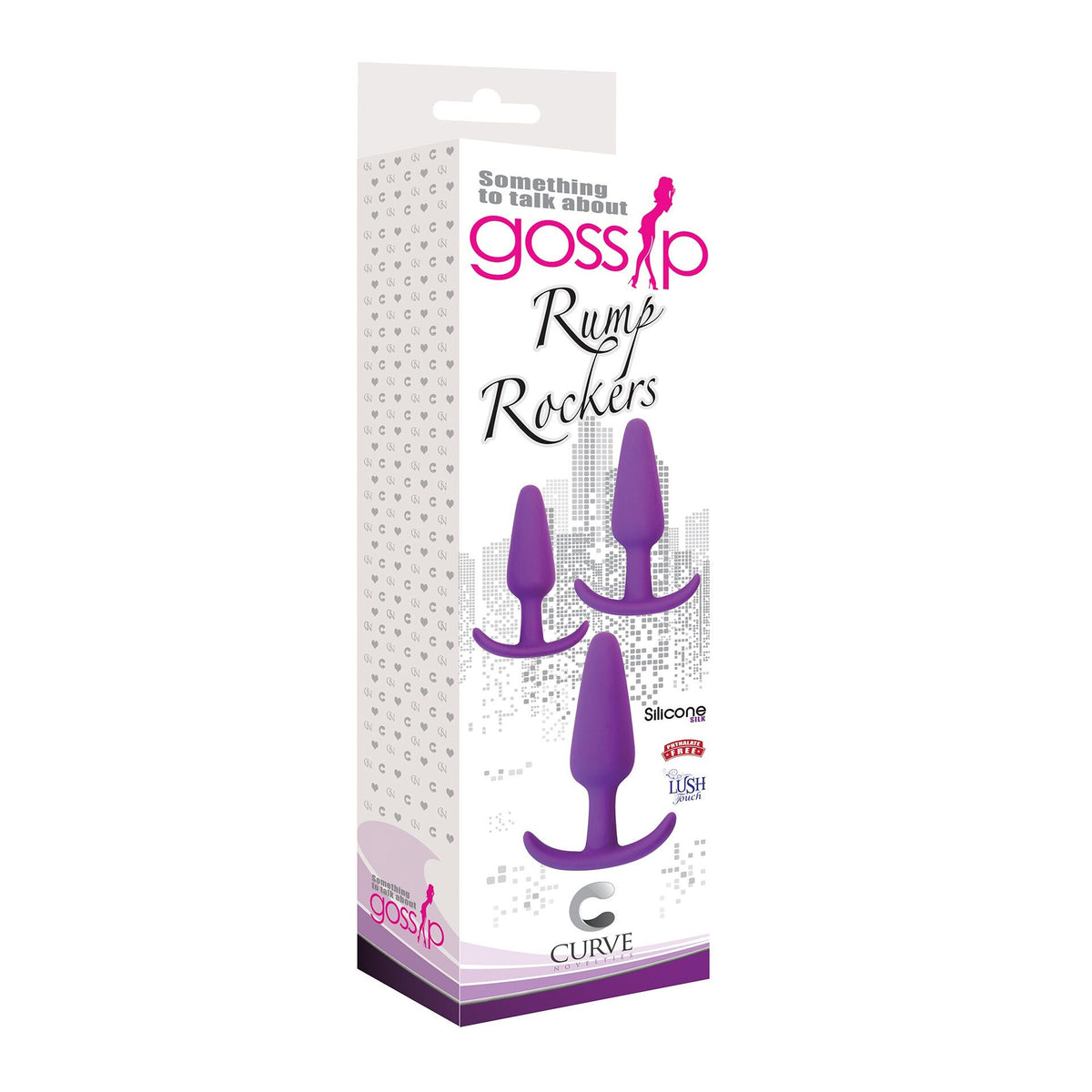 Rump Rockers 3 Piece Silicone Anal Plug Set - Purple – butt plug, Silicone (view 2)