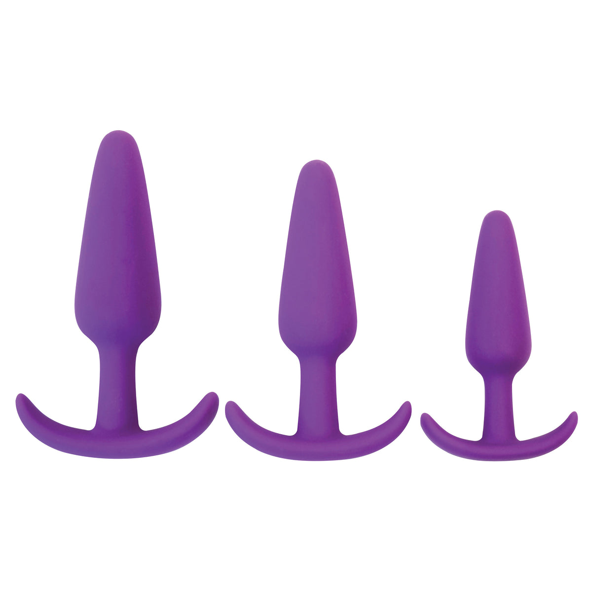 Rump Rockers 3 Piece Silicone Anal Plug Set - Purple – butt plug, Silicone