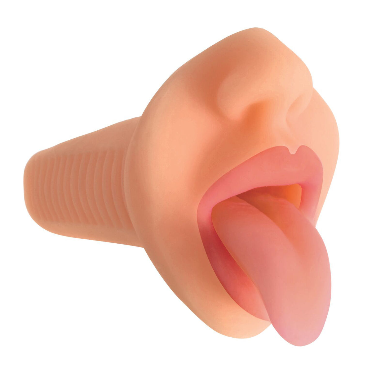 Mistress Courtney Vibrating Mouth Stroker- Flesh – masturbator, TPE (view 2)