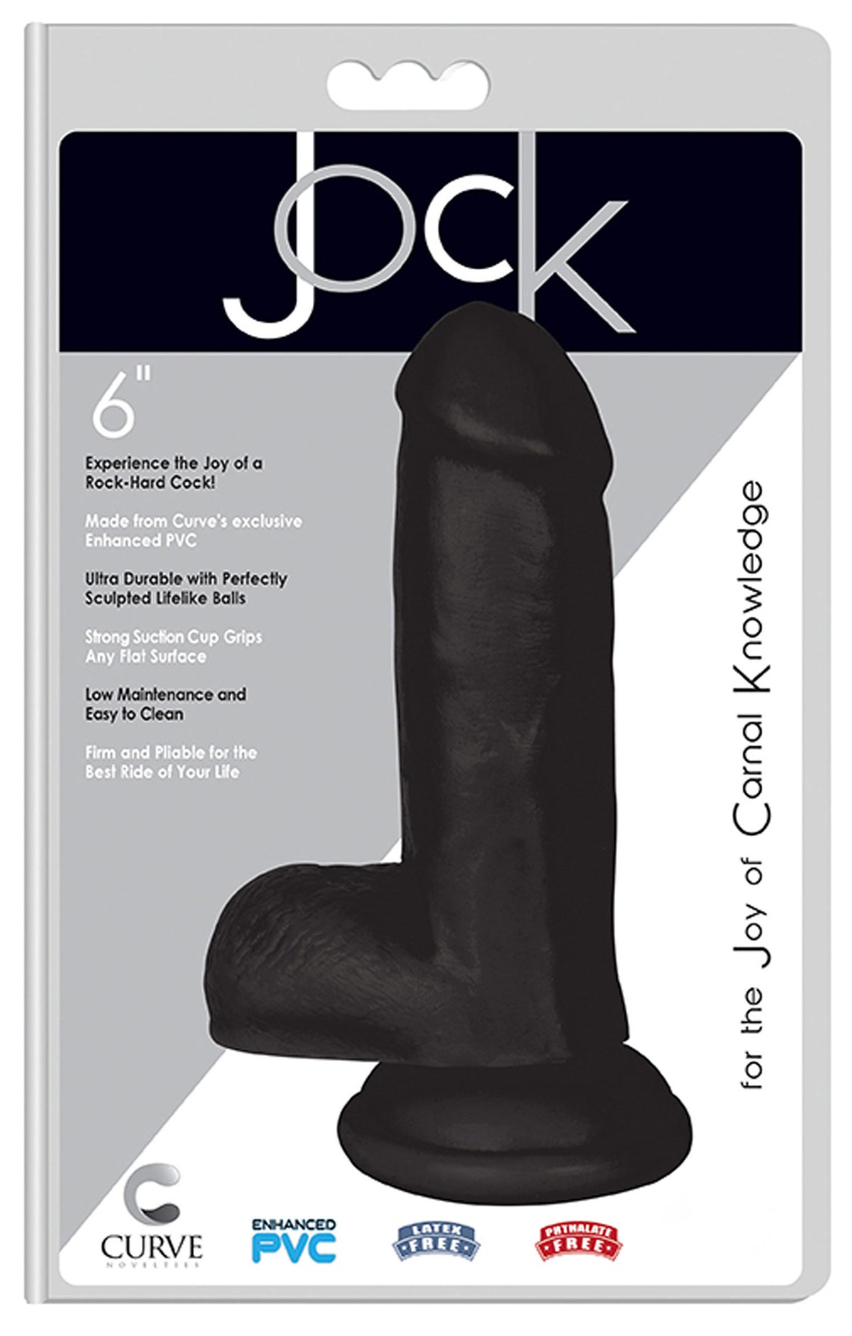 JOCK 6 Inch Dong with Balls Black – dildo, PVC (view 2)