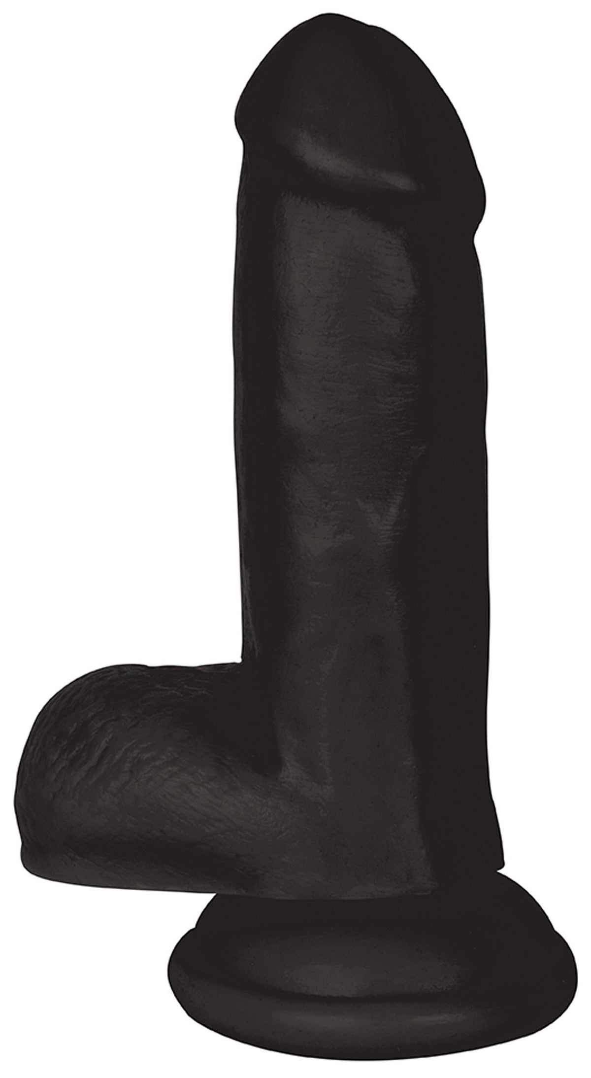 JOCK 6 Inch Dong with Balls Black – dildo, PVC