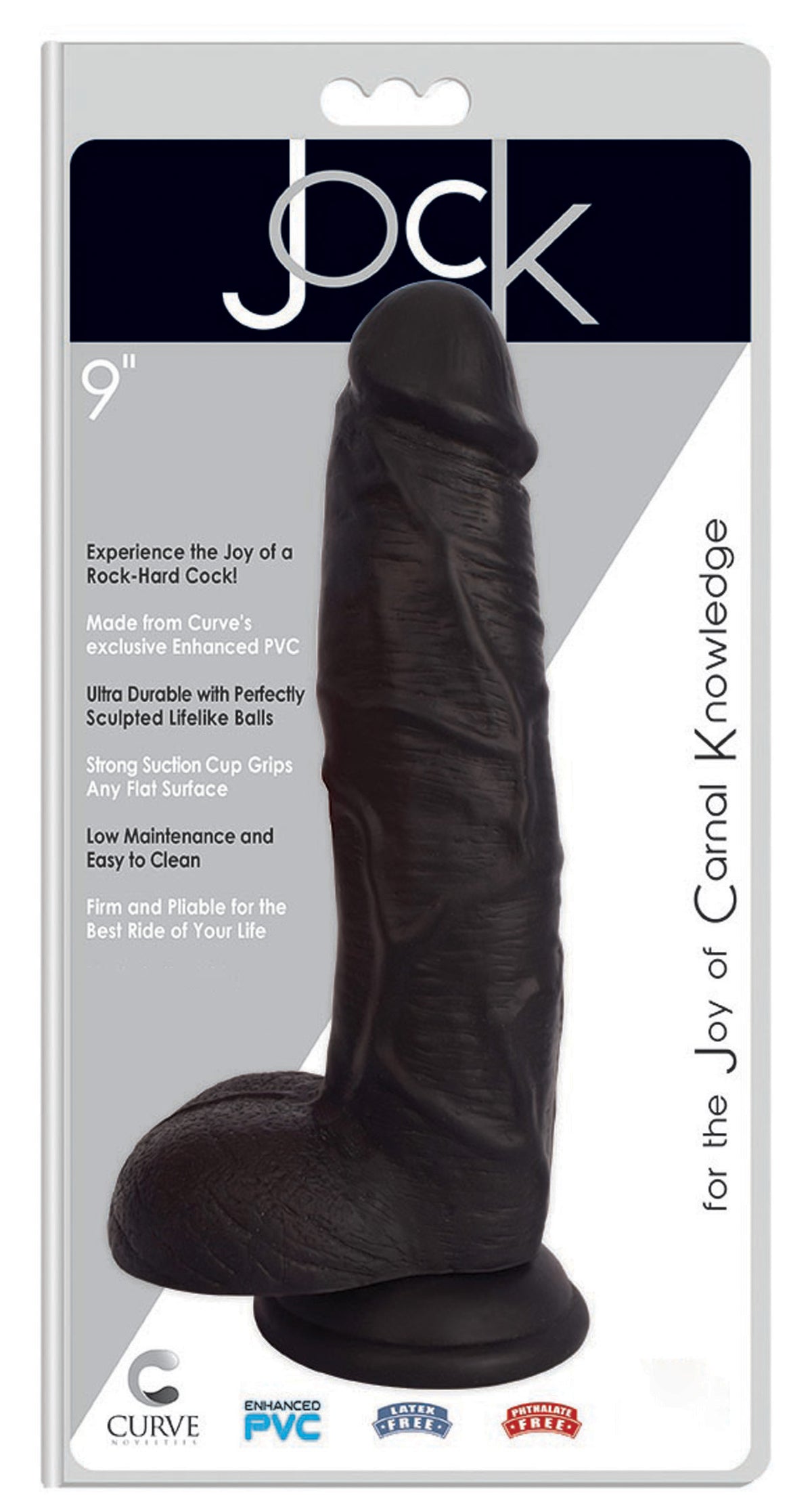 JOCK 9 Inch Dong with Balls Black – dildo, PVC (view 2)