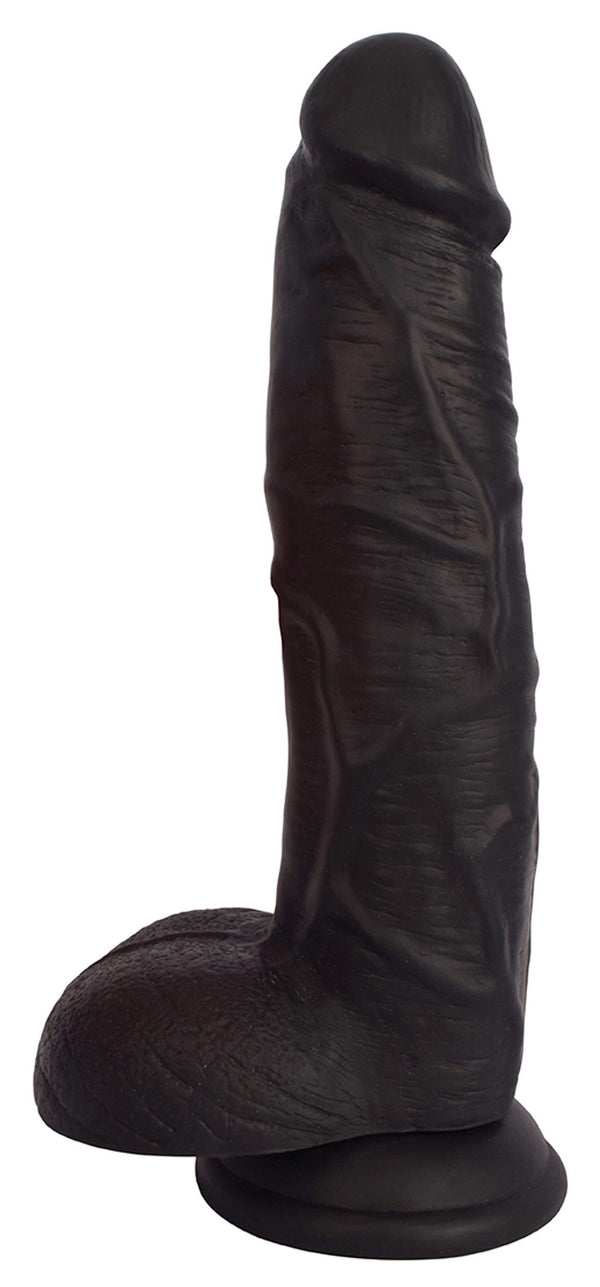 JOCK 9 Inch Dong with Balls Black – dildo, PVC
