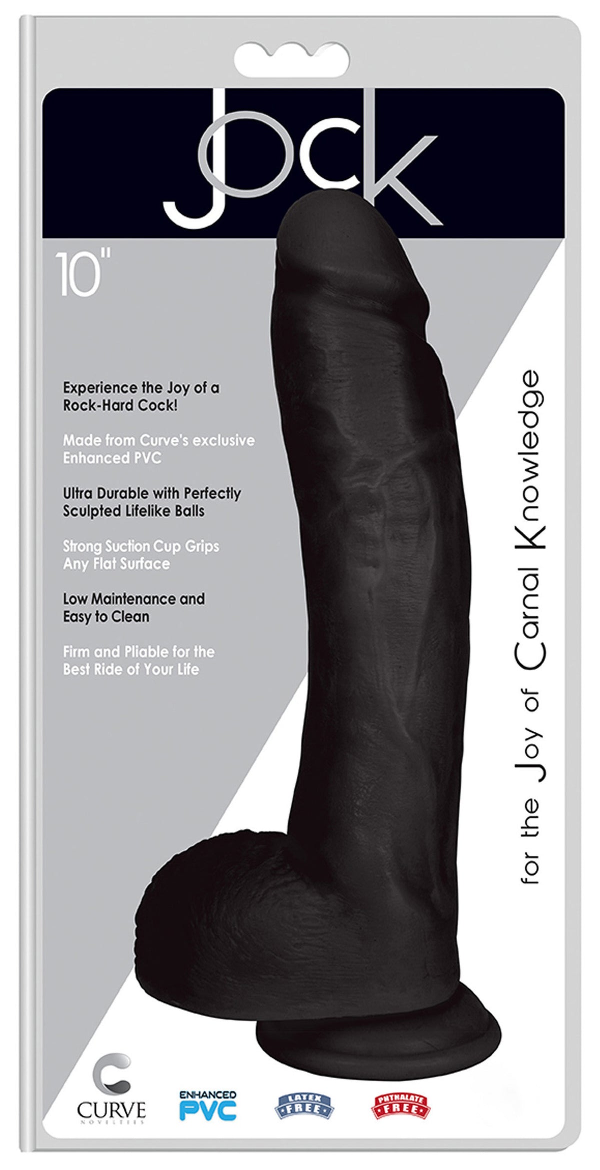 JOCK 10 Inch Dong with Balls Black – dildo, PVC (view 2)