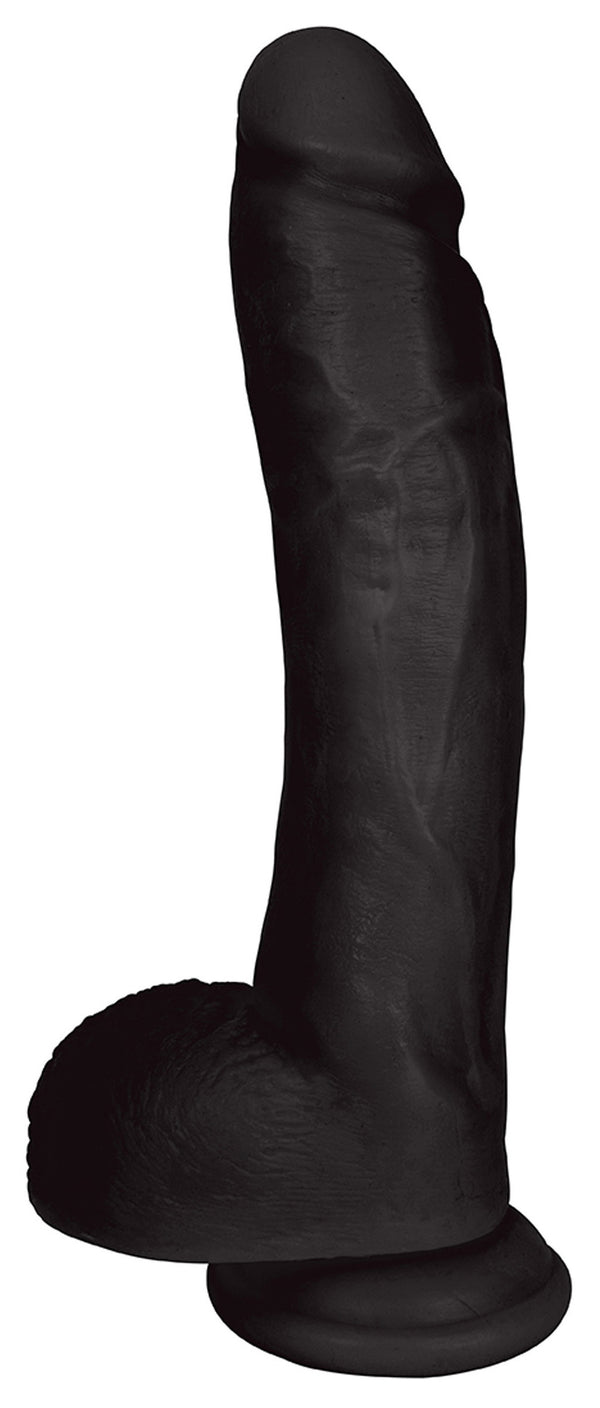 JOCK 10 Inch Dong with Balls Black – dildo, PVC