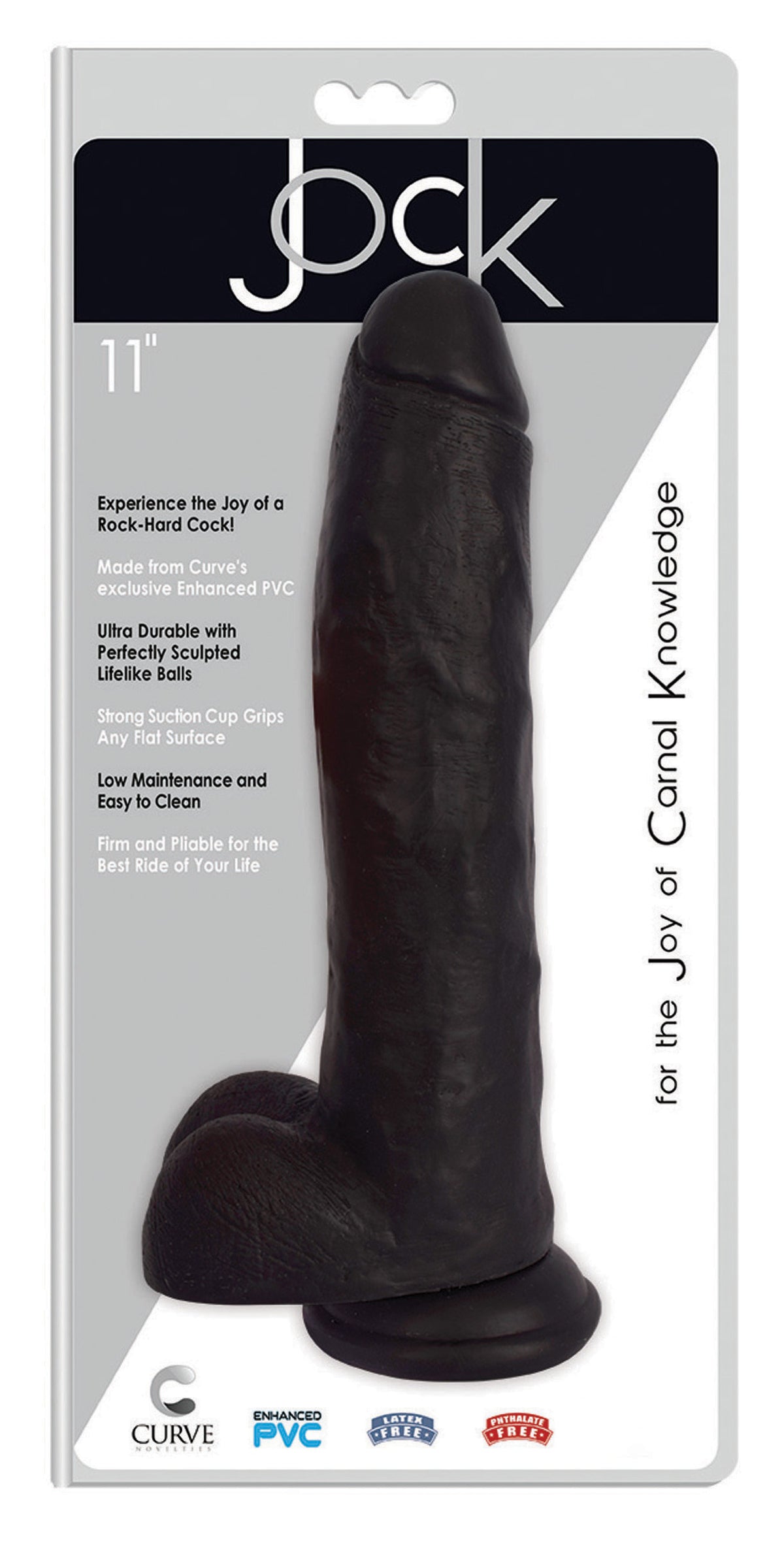JOCK 11 Inch Dong with Balls Black – dildo, PVC (view 2)