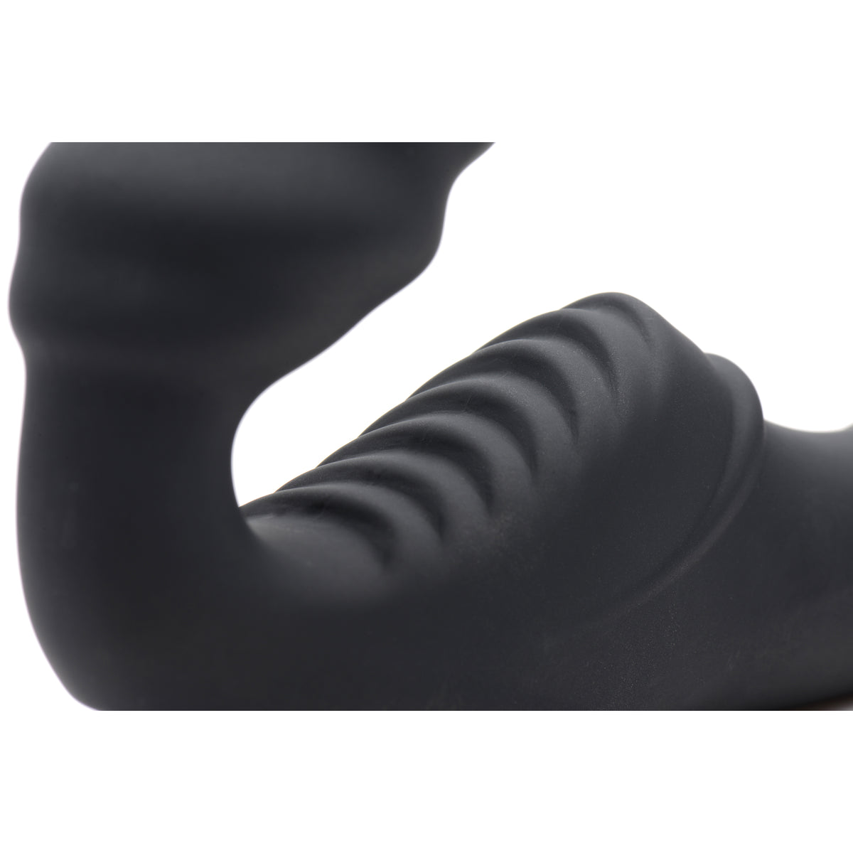 Slim Rider Ribbed Vibrating Silicone Strapless Strap On – strap-on and harness, Silicone (view 4)