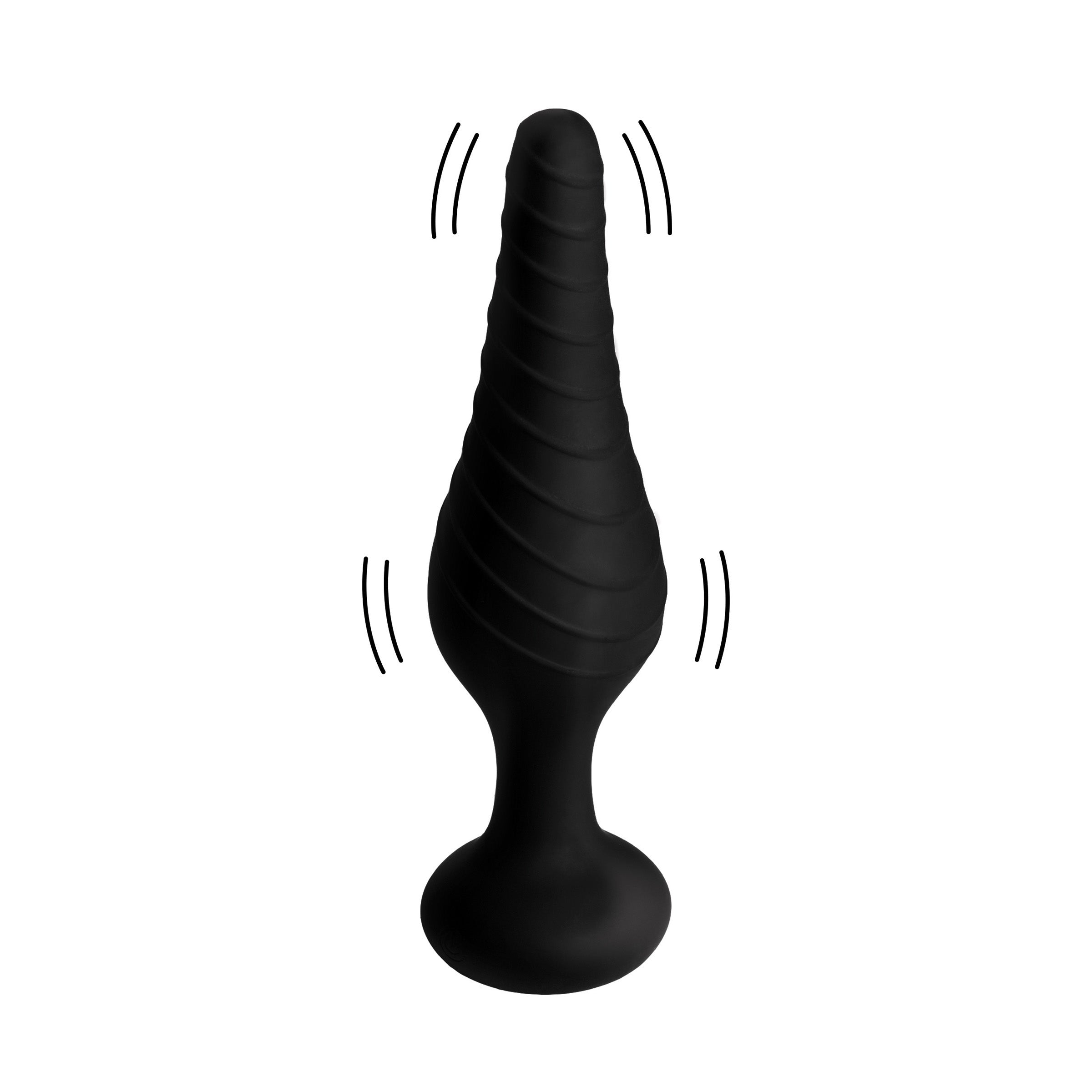 Silicone Anal Plug Remote Control Vibrators - Black