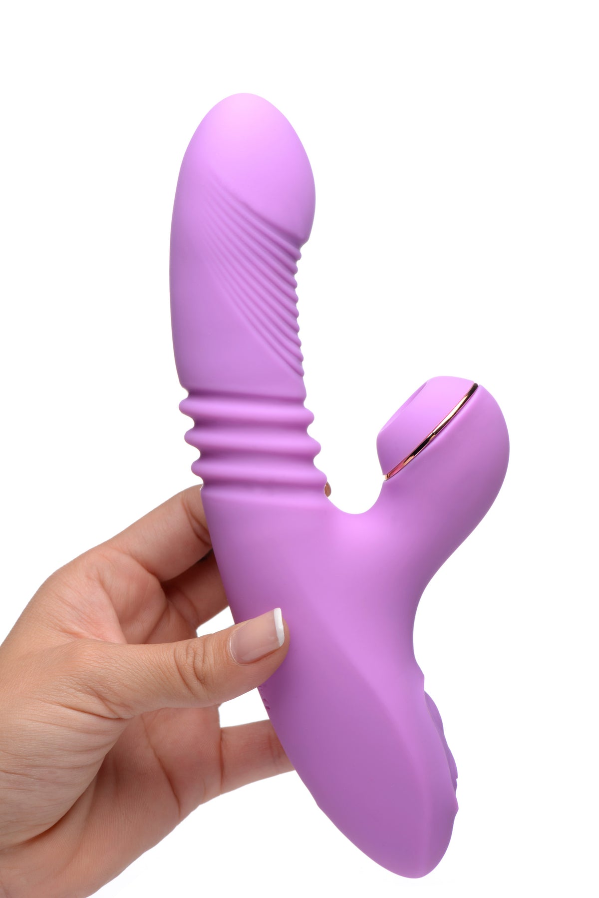 Shegasm Thrusting Suction Rabbit – rabbit vibrator, Silicone (view 4)