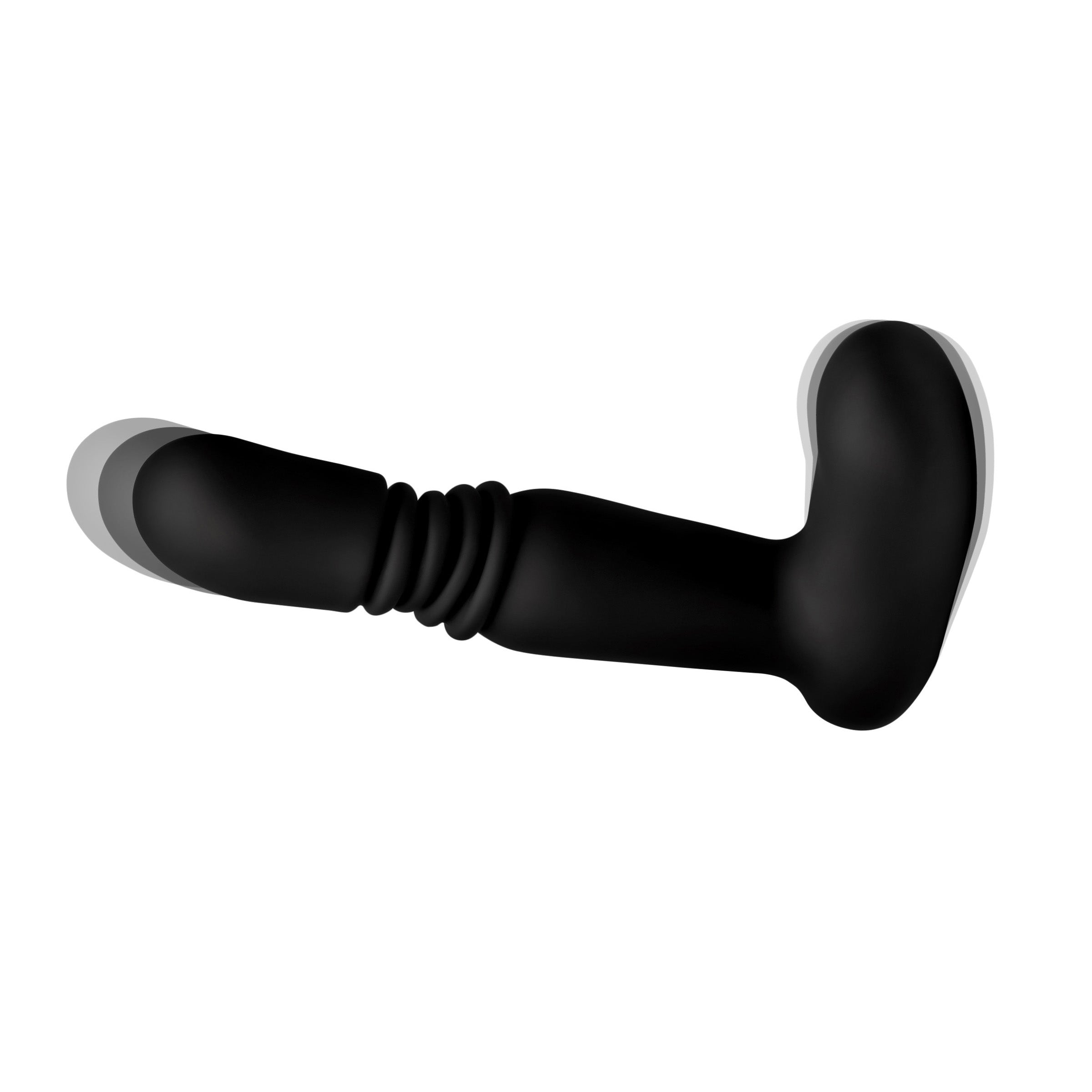 Silicone Anal Plug With Remote Control Thrusting Vibrator - Black