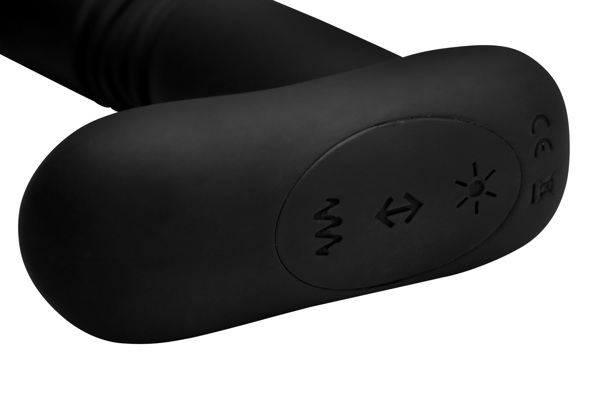 Silicone Anal Plug With Remote Control Thrusting Vibrator - Black