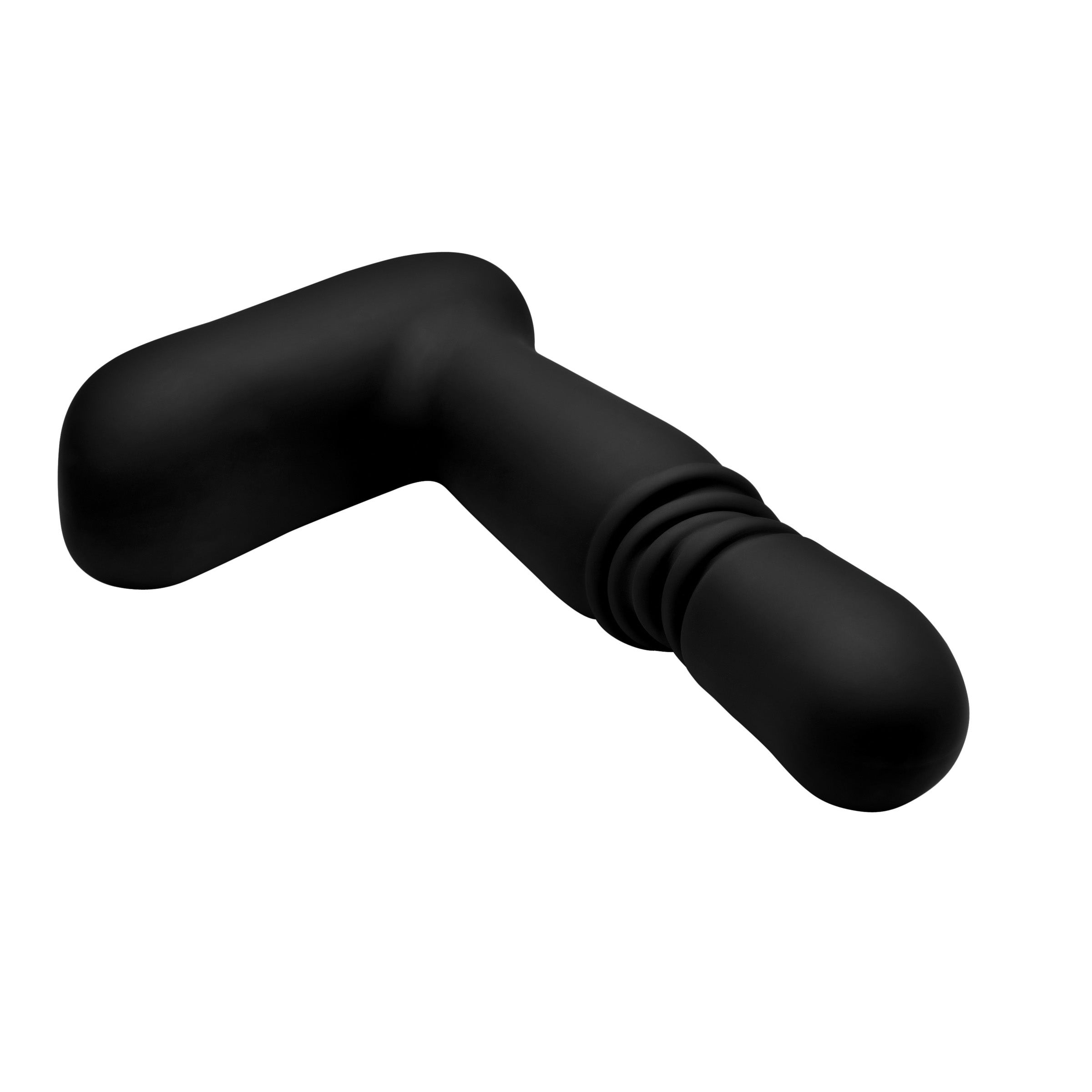 Silicone Anal Plug With Remote Control Thrusting Vibrator - Black