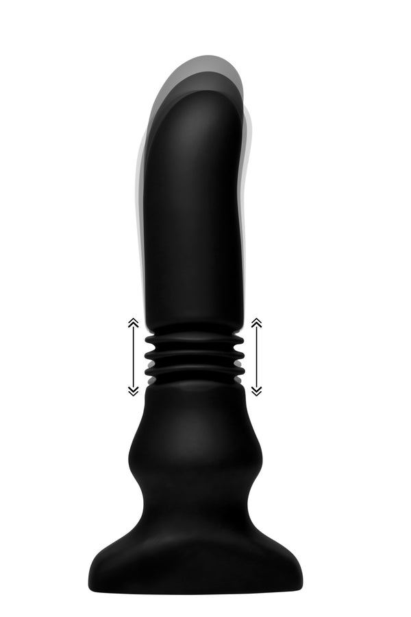 Silicone Vibrating and Thrusting Plug with Remote Control – butt plug, Silicone