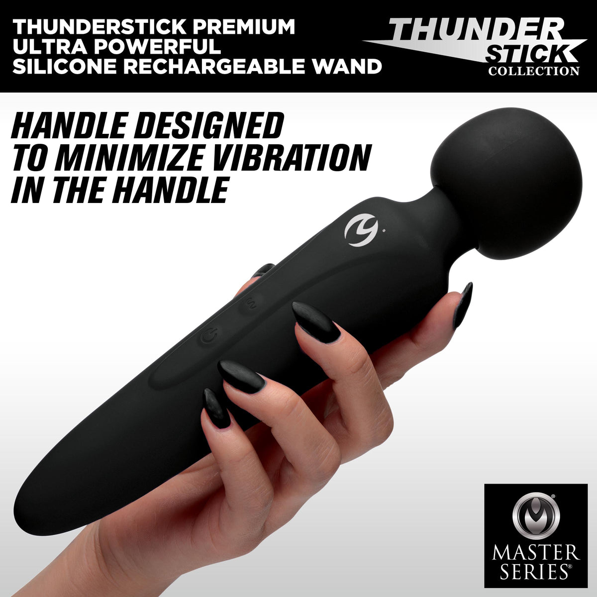 Thunderstick Premium Ultra Powerful Silicone Rechargeable Wand – wand massager, Silicone