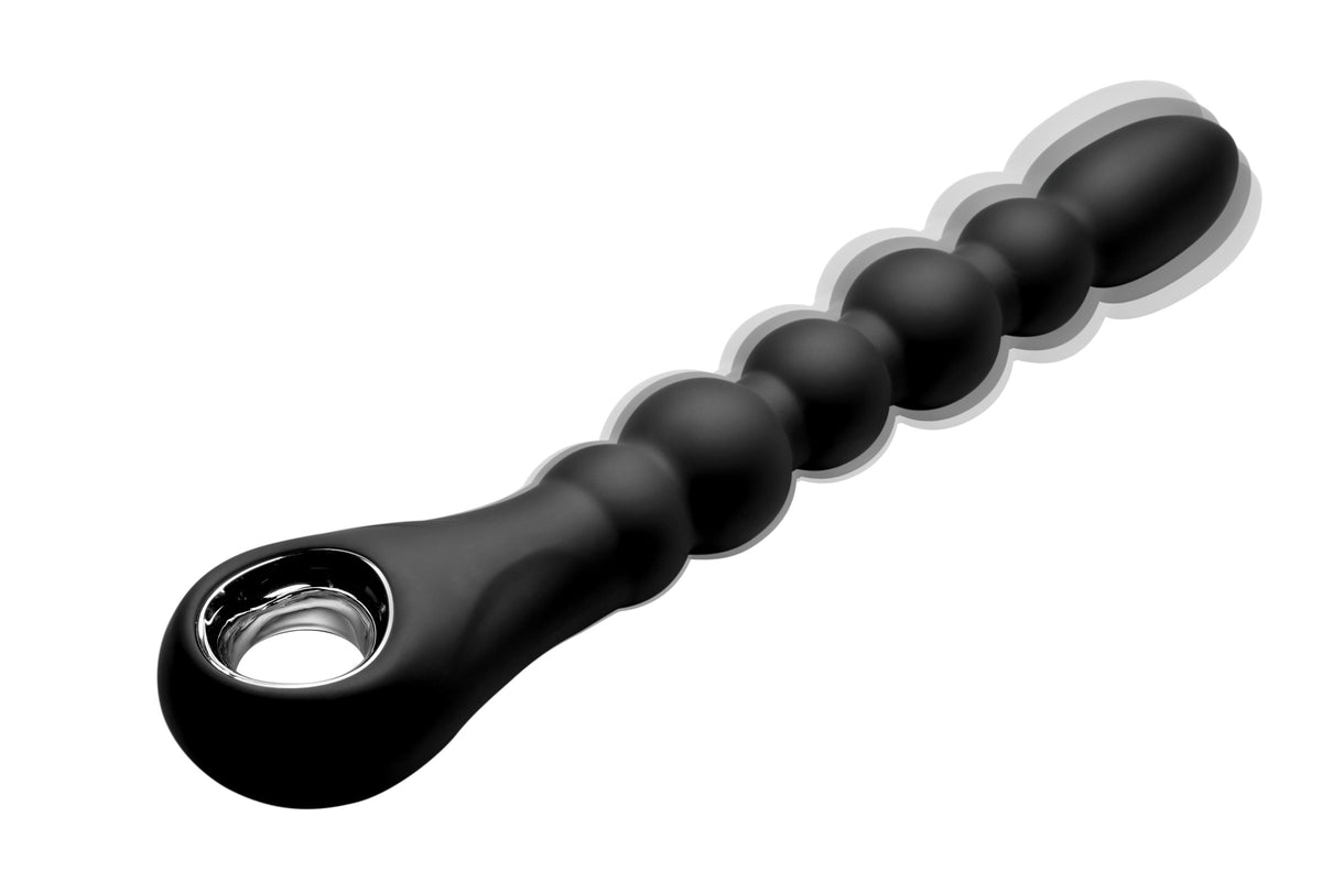 Dark Scepter 10X Vibrating Silicone Anal Beads, Silicone (view 3)