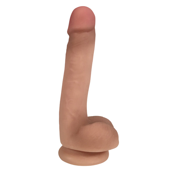 Easy Riders 7 Inch Dual Density Dildo With Balls - Flesh, TPE