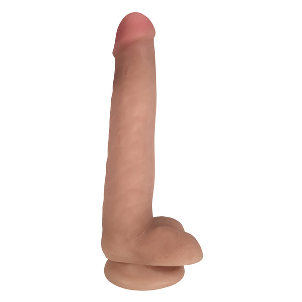 Easy Riders 8 Inch Dual Density Dildo With Balls - Flesh, TPE