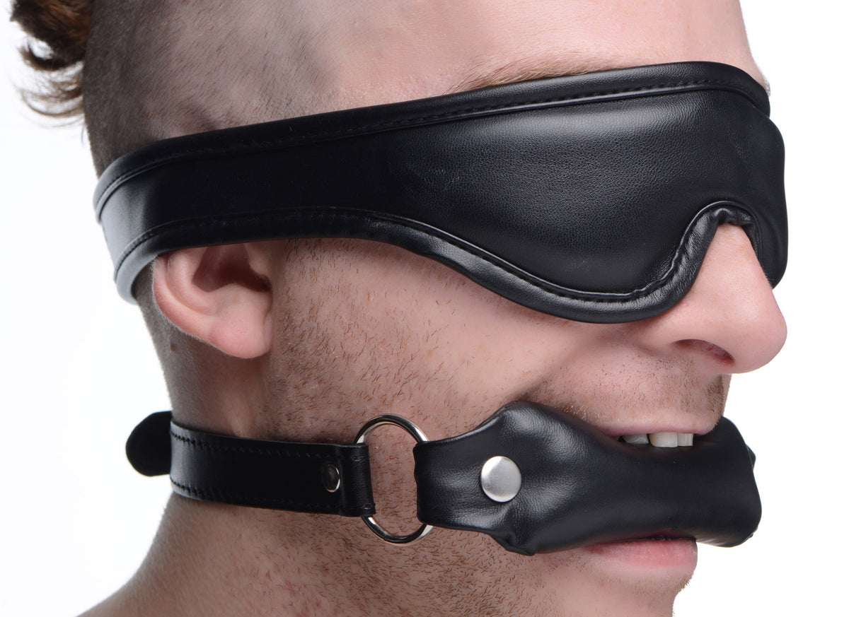 Padded Blindfold and Gag Set, Metal (view 2)