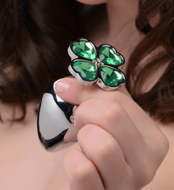 Lucky Clover Gem Anal Plug - Small – butt plug, Metal