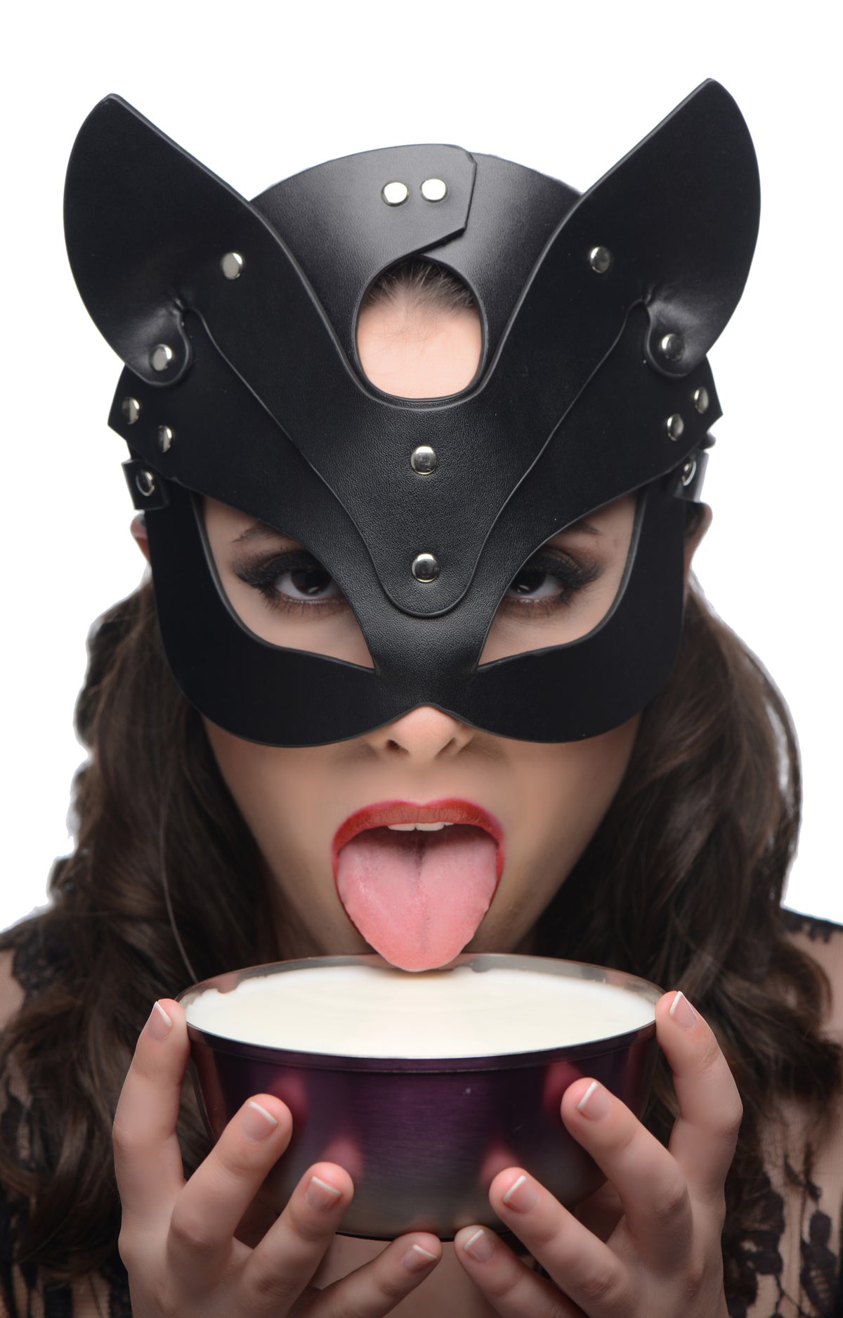 Naughty Kitty Cat Mask – hood and blindfold, Metal