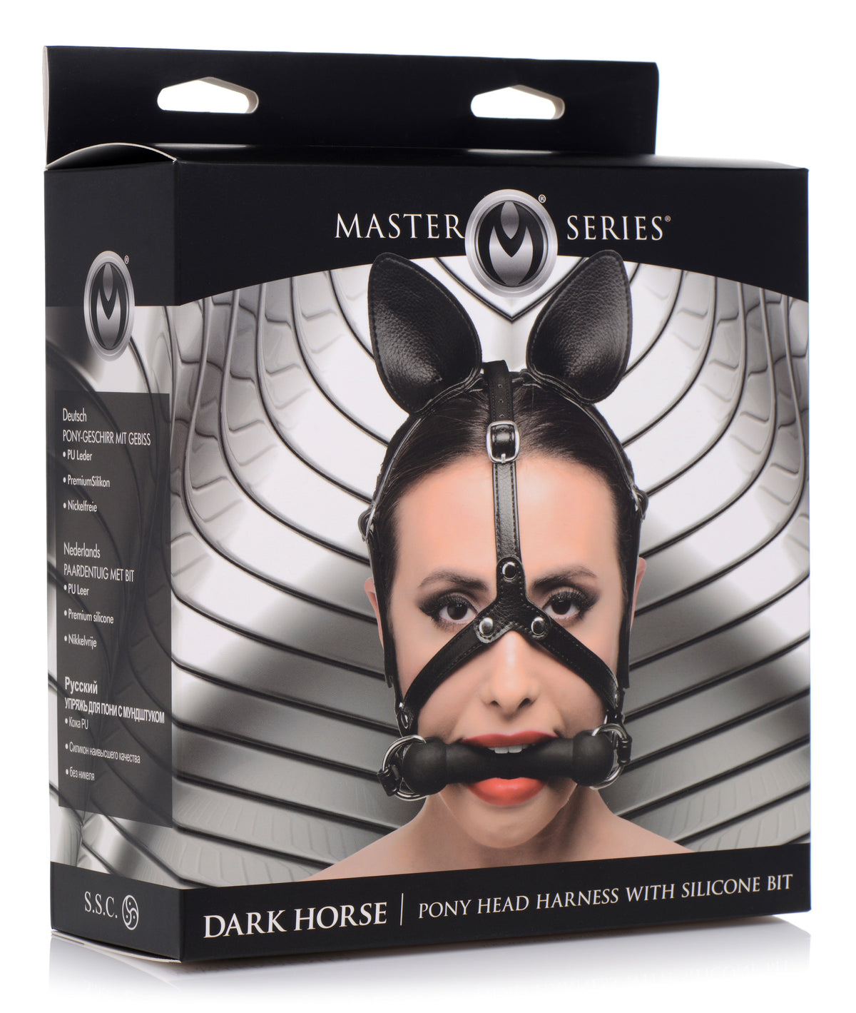 Dark Horse Pony Head Harness with Silicone Bit – strap-on and harness, Silicone (view 6)