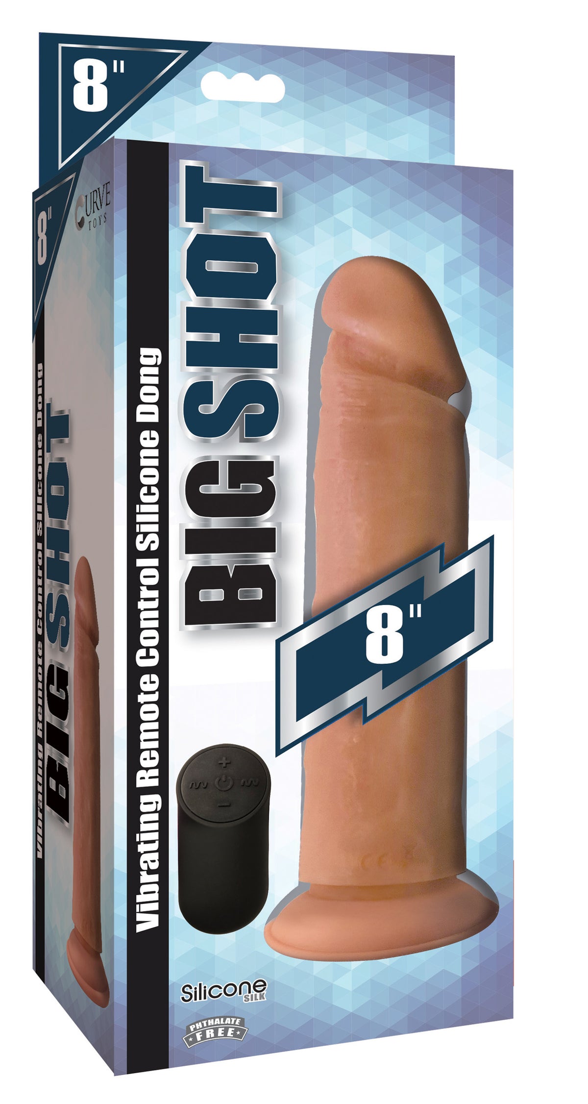Big Shot Vibrating Remote Control Silicone Dildo - 8 Inch, Silicone (view 4)