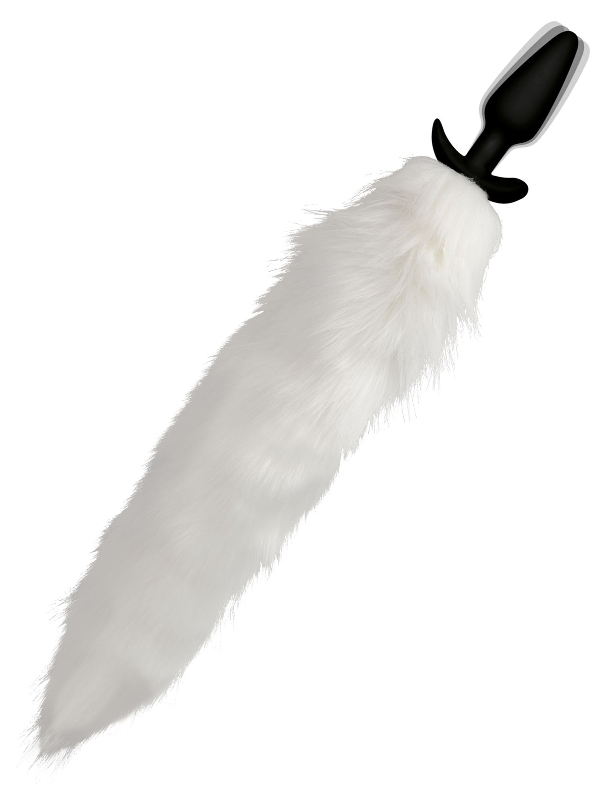 Vibrating White Fox Tail Slender Anal Plug – butt plug, Silicone (view 4)