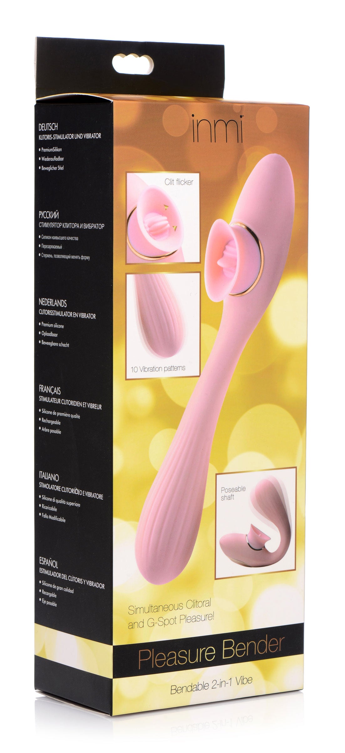 Bendable 2-in-1 Tongue Vibrator - Pink