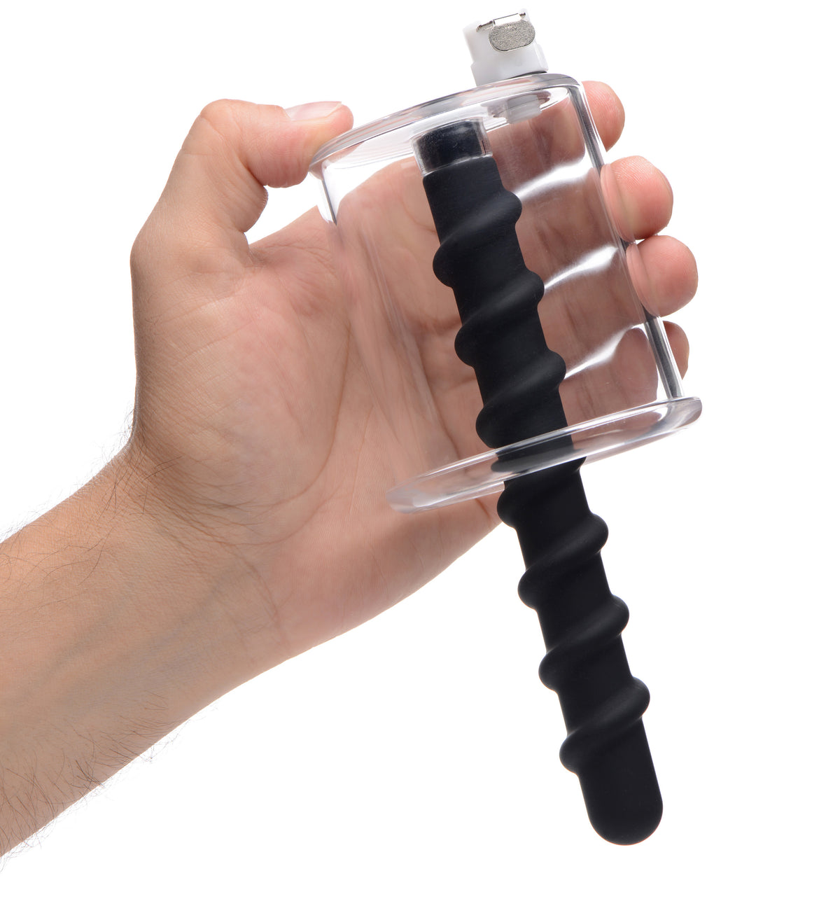 Rosebud Driller Cylinder with Silicone Swirl Insert – penis pump and enhancer, Silicone (view 3)