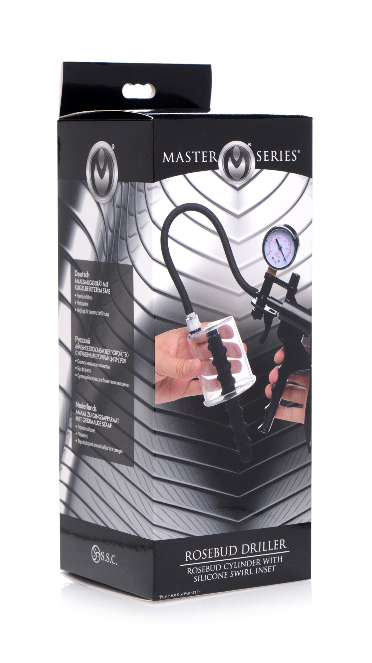 Rosebud Driller Cylinder with Silicone Swirl Insert – penis pump and enhancer, Silicone (view 9)